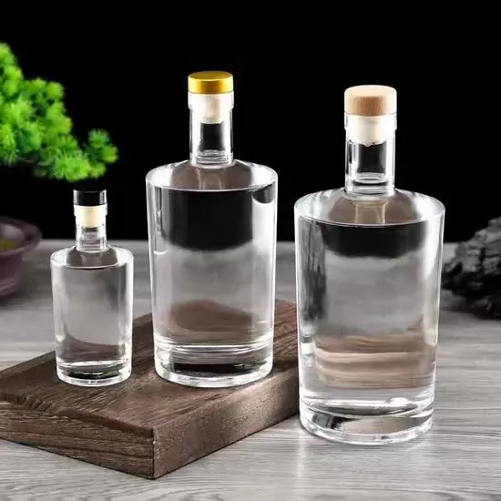 टी-कॉर्कसह 100ml ग्लास व्हिस्की जिन वोडका टकीला बाटल्या