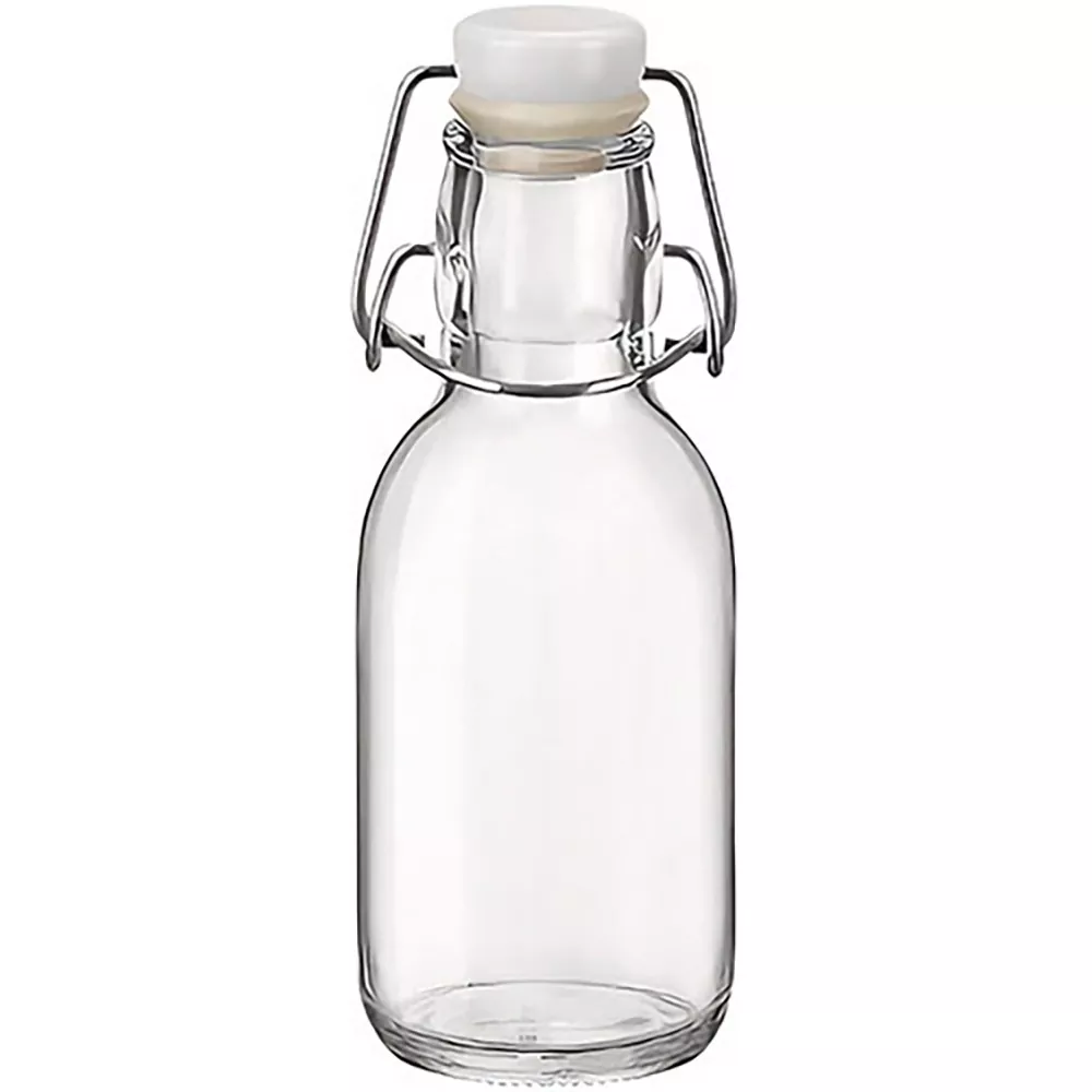 स्नॅप लिड्ससह 200ml काचेच्या बाटल्या