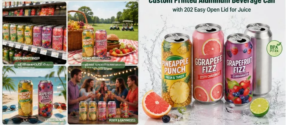 Custom Printed Aluminum Beverage Can with 202 Lid